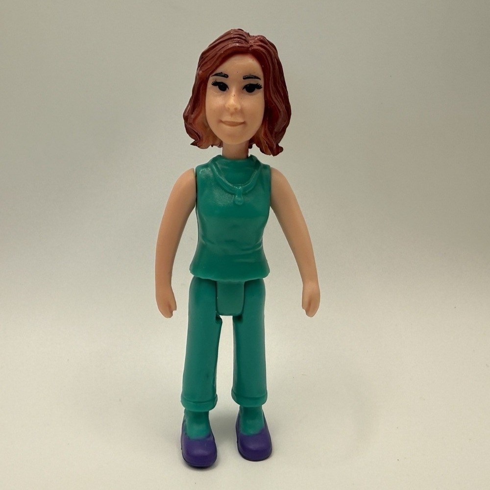 Kid Connection Dollhouse 3.25" Red Hair Green Clothes Woman Figure Replacement